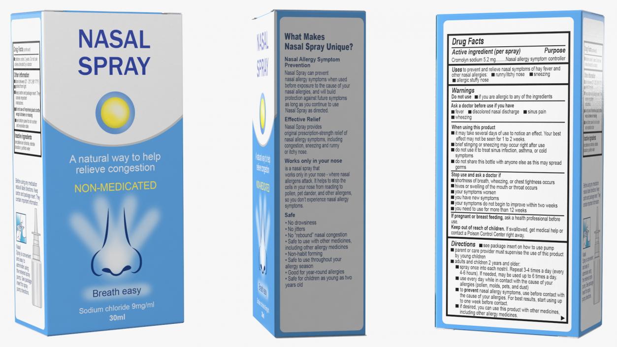 3D Allergy Symptom Controller Spray Box