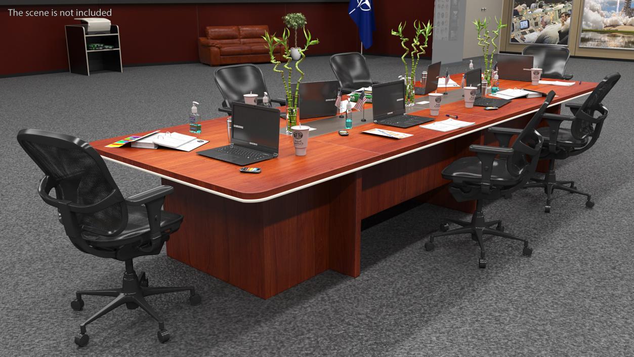 3D model Rectangular Meeting Table