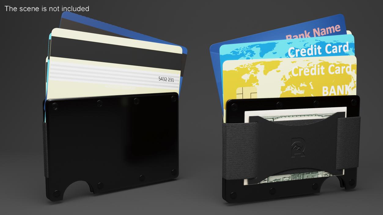 3D Minimalist Slim Wallet for Men The Ridge Black