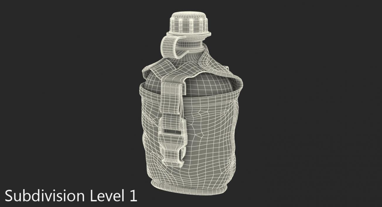 3D Military Bottle Water Canteen Travel Army