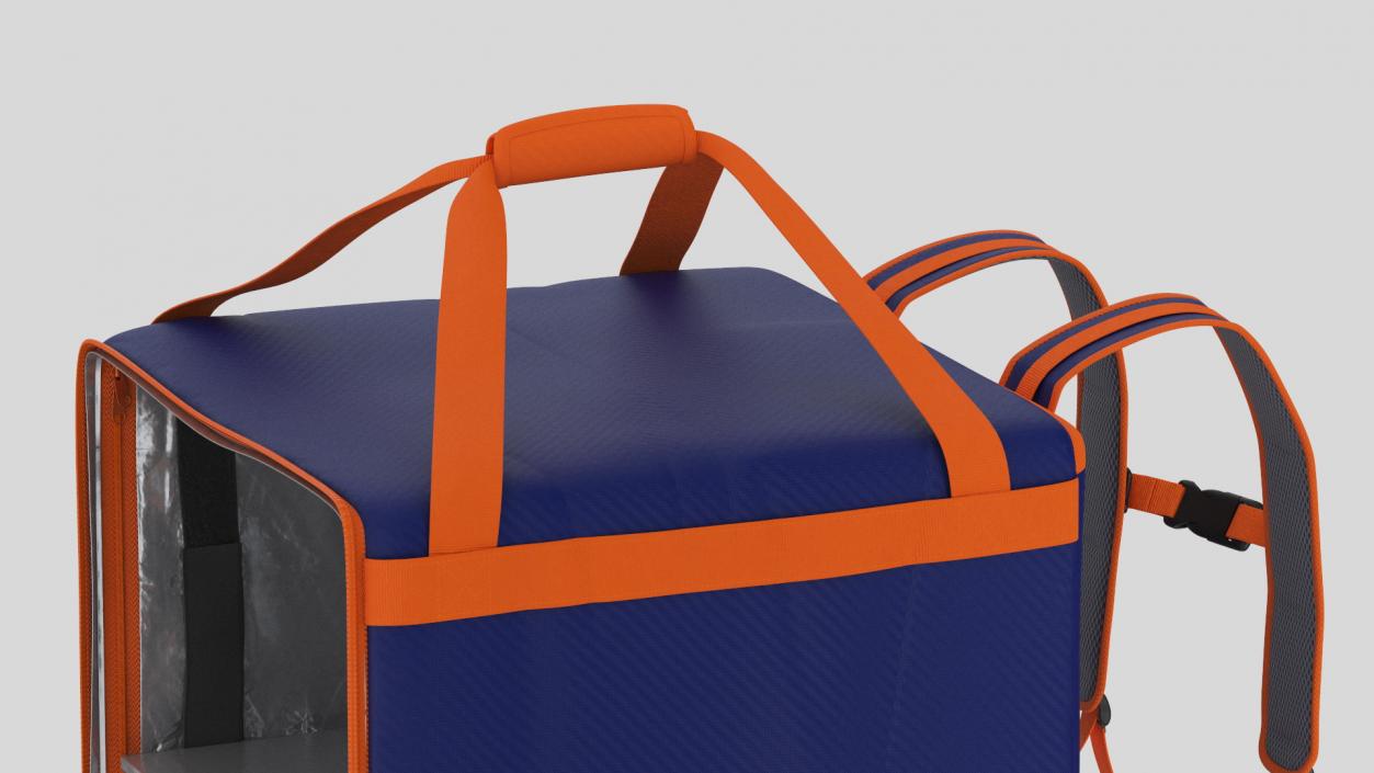Food Delivery Bag Open Orange Blue 3D model