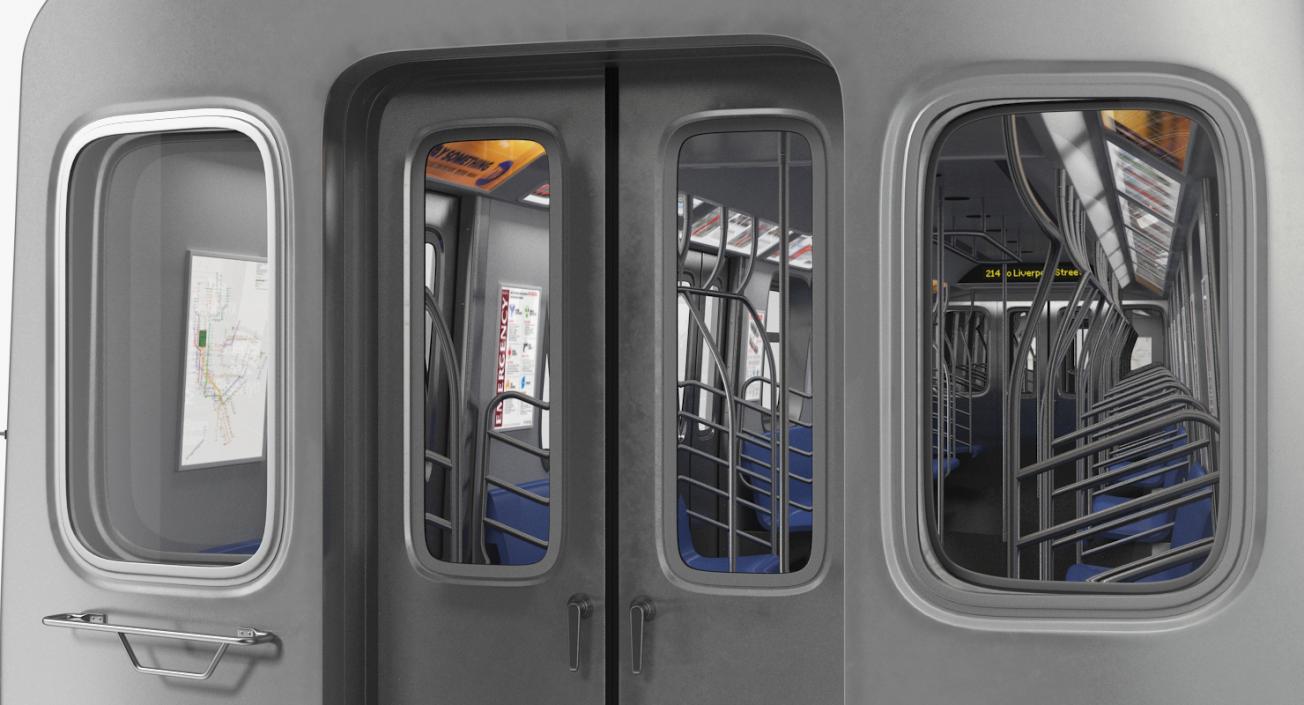 3D R160 New York City Subway Car Rigged