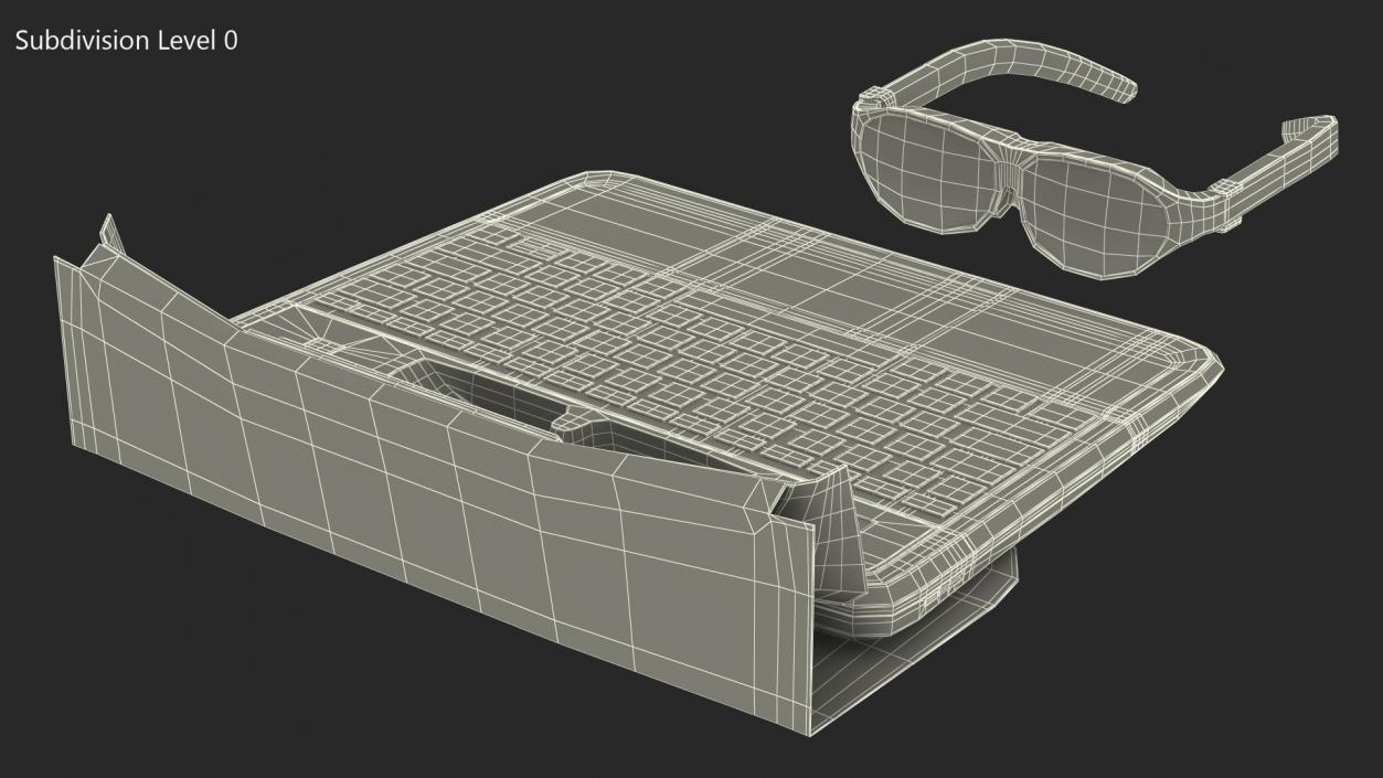 3D Augmented Reality Laptop Spacetop with Glasses