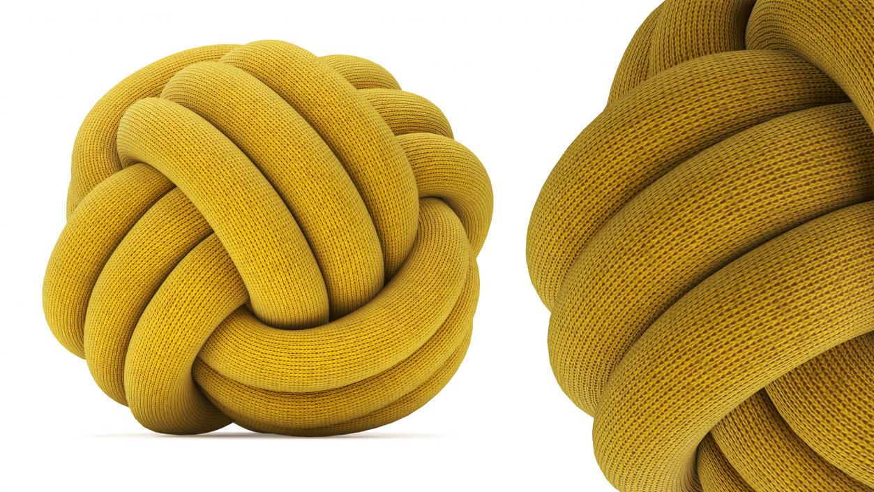 3D model Knot Pillow Mustard Color