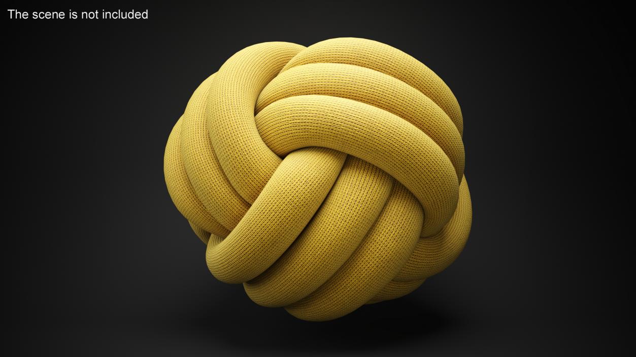 3D model Knot Pillow Mustard Color