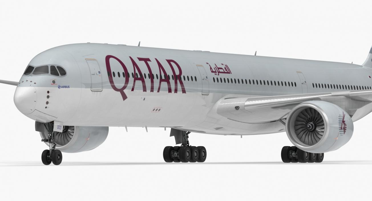 Airbus A350-1000 Qatar Rigged 3D model