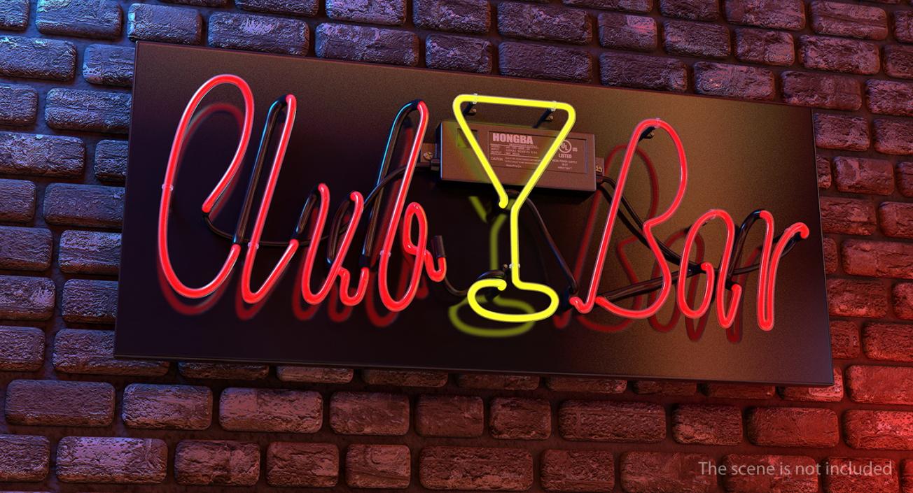 3D Neon Sign Club Bar model