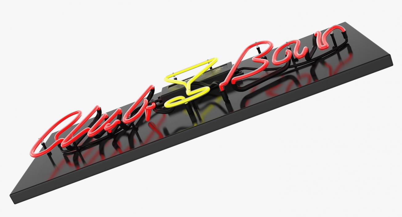 3D Neon Sign Club Bar model