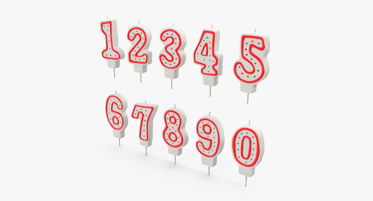 Birthday Number Candles Set 3D