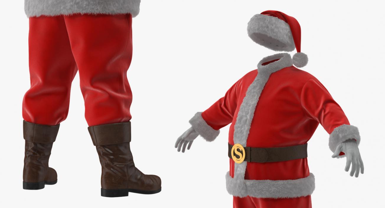 3D Santa Claus Costume with Fur model