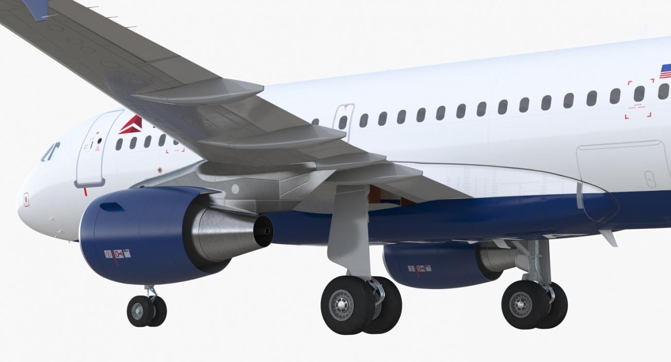 Airbus A319 Delta Air Lines Rigged 3D model