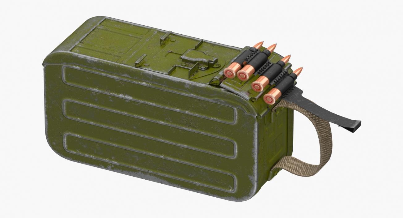 3D Russian Machine Gun PKM Ammo Box Detached