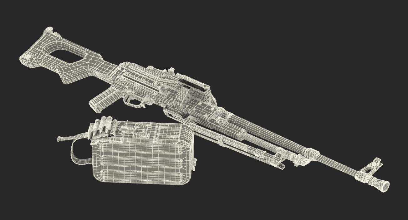 3D Russian Machine Gun PKM Ammo Box Detached