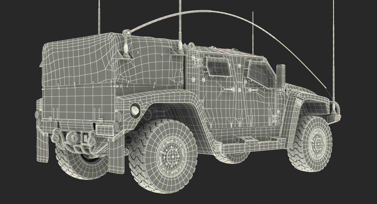 Hawkei 4x4 Protected Mobility Vehicle Rigged 3D model