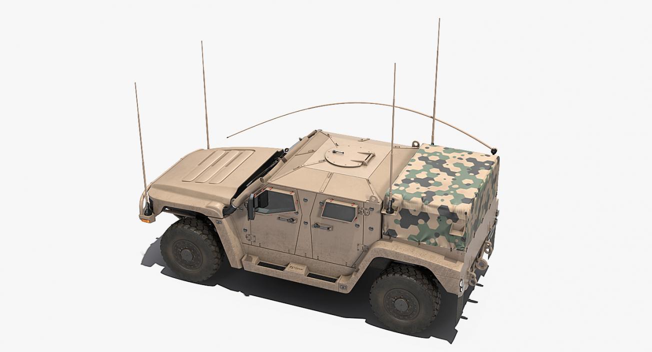 Hawkei 4x4 Protected Mobility Vehicle Rigged 3D model