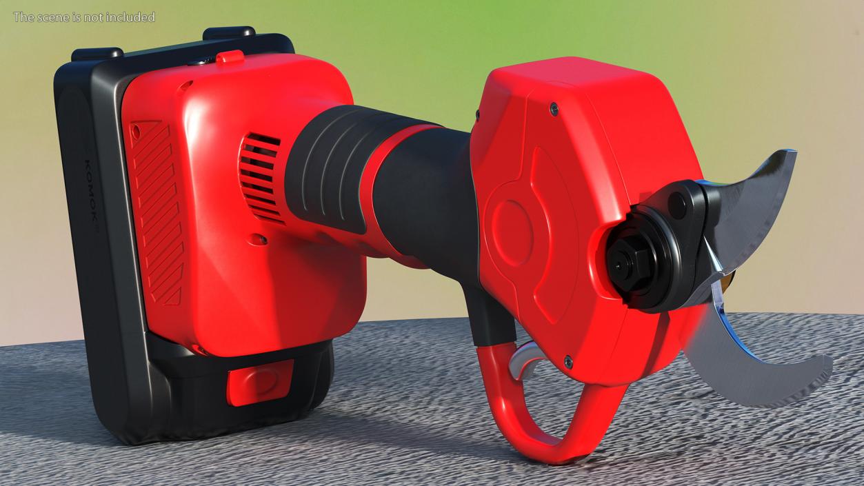 Red Cordless Pruner 3D model
