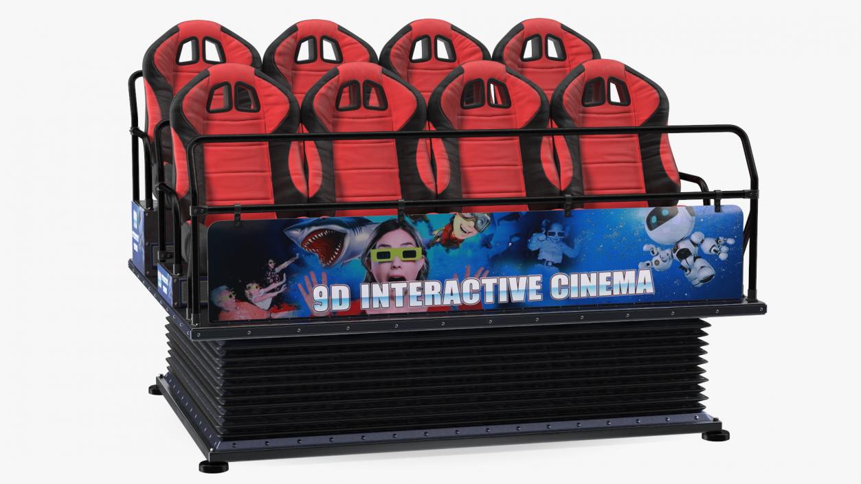 3D model Virtual Reality Game Machine 9D Cinema Rigged