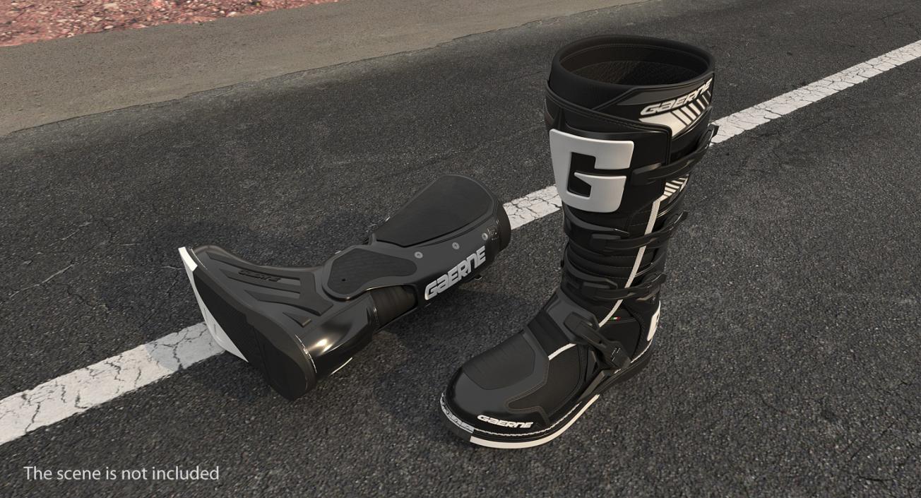 3D Gaerne SG10 Mens Black Motocross Boots model