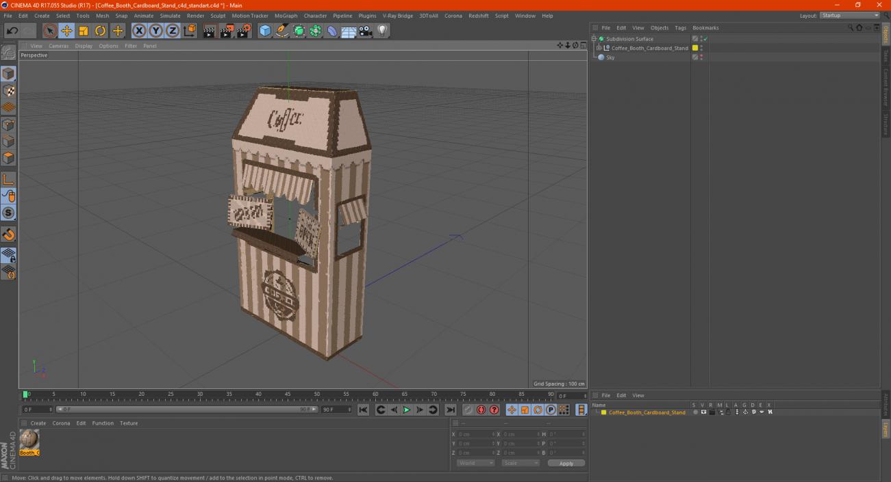 3D Coffee Booth Cardboard Stand model