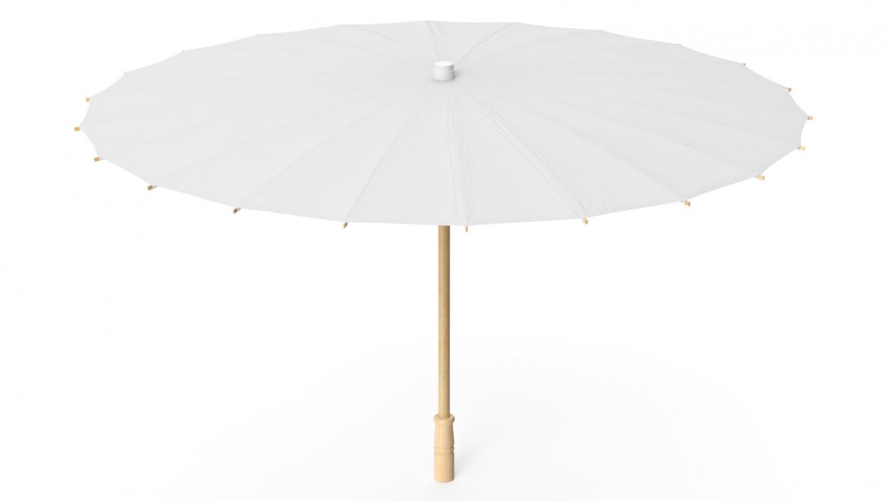 3D Chinese Parasol Open White