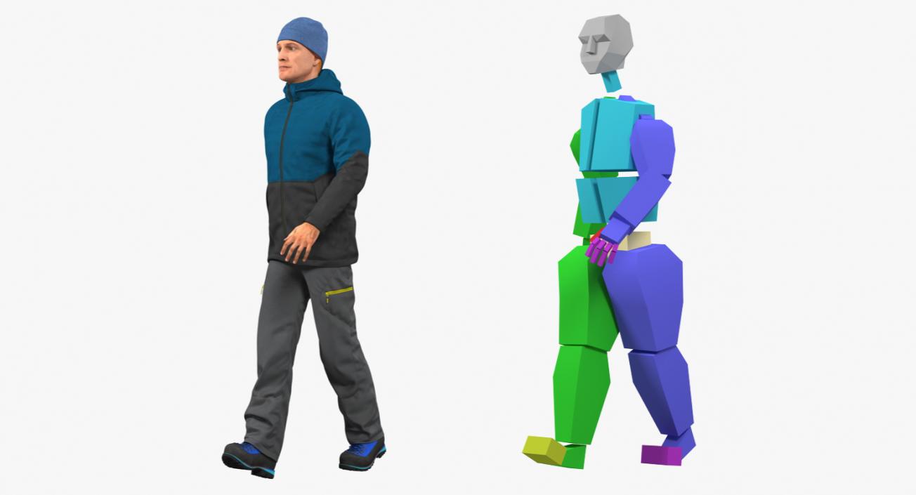 3D Winter Men Sportswear Rigged model