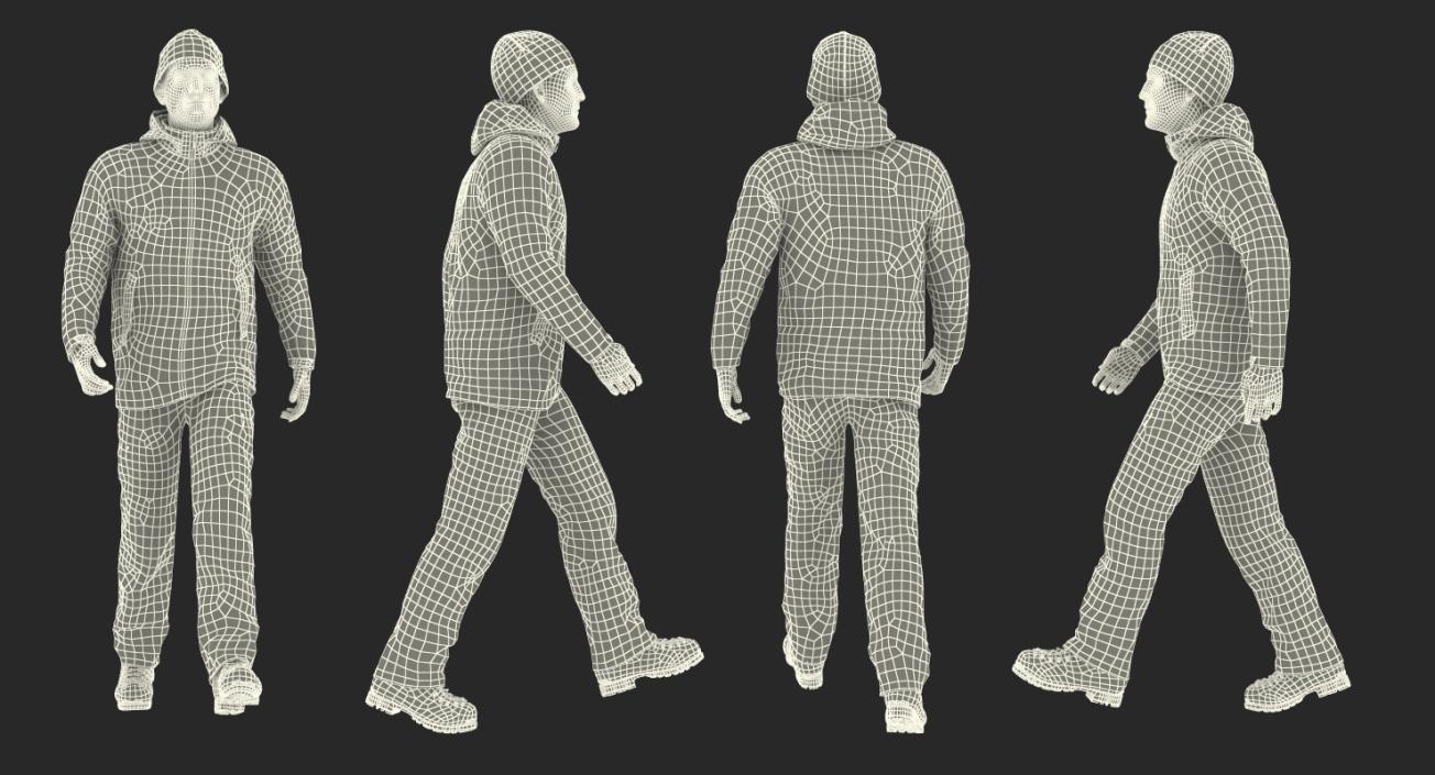 3D Winter Men Sportswear Rigged model