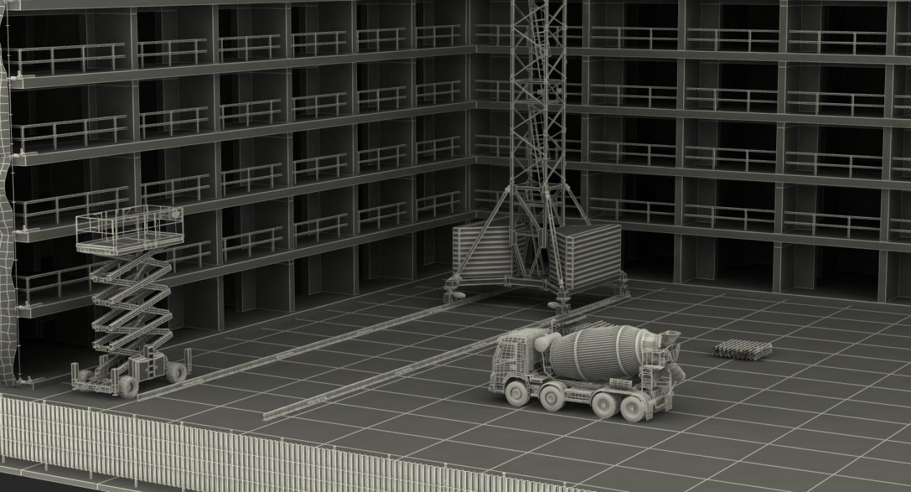 3D Building Construction with Equipment