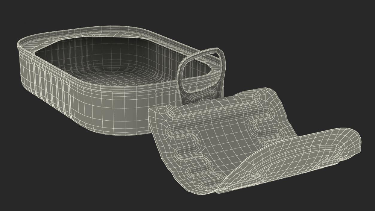 3D model Open Rectangular Pull Ring Can