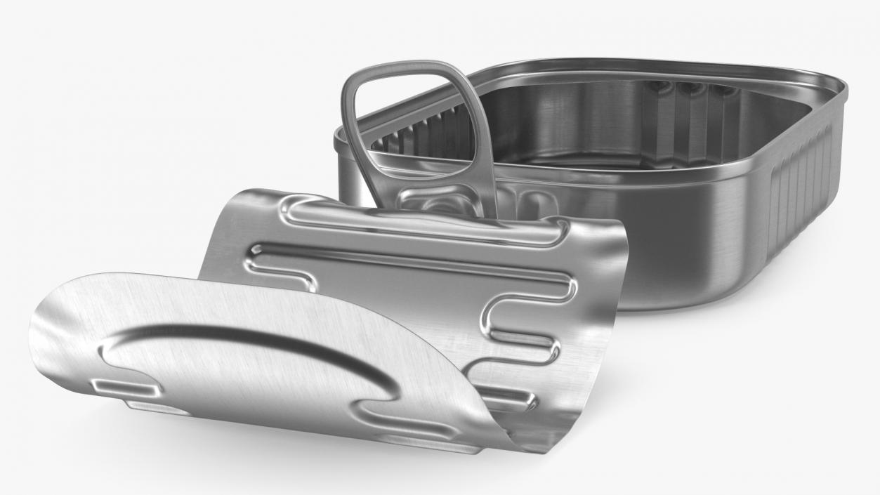 3D model Open Rectangular Pull Ring Can