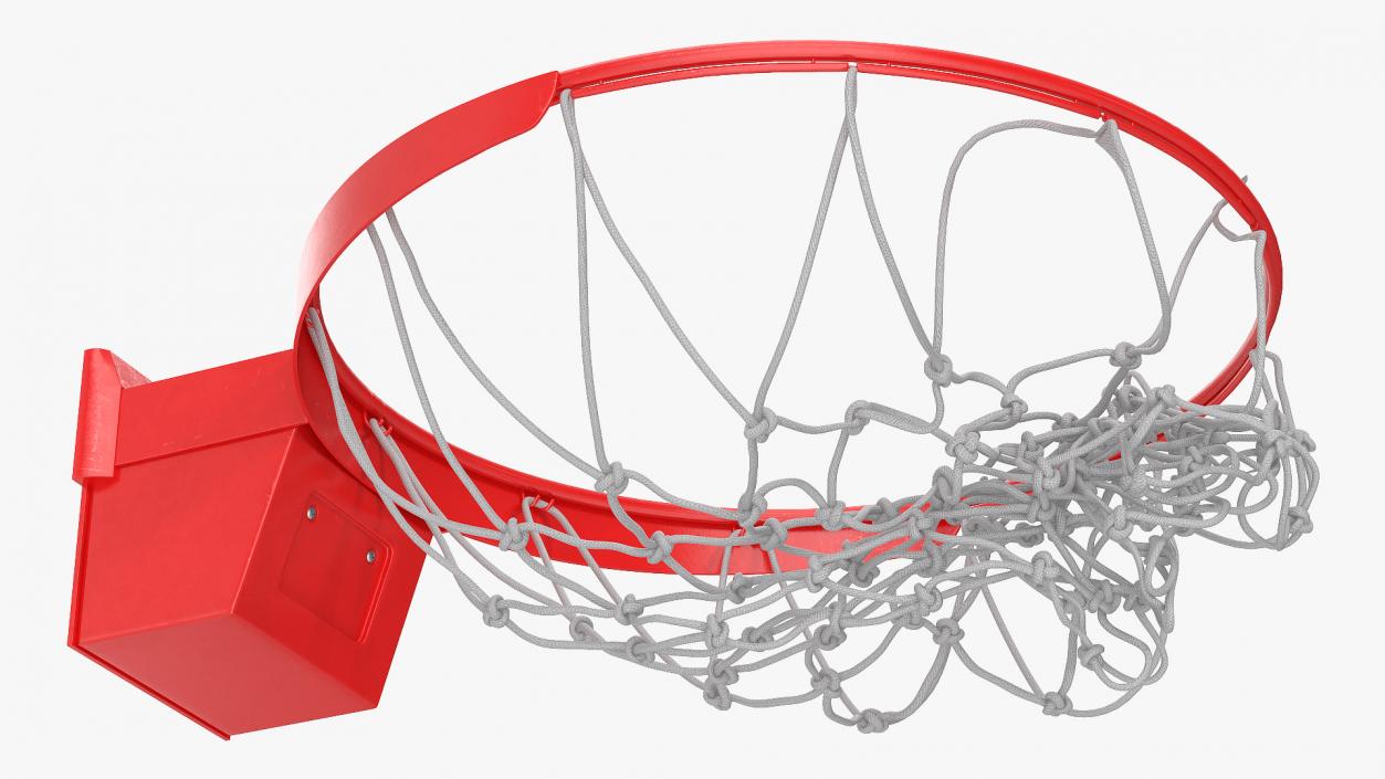 3D Animated Basketball Falls Through the Net