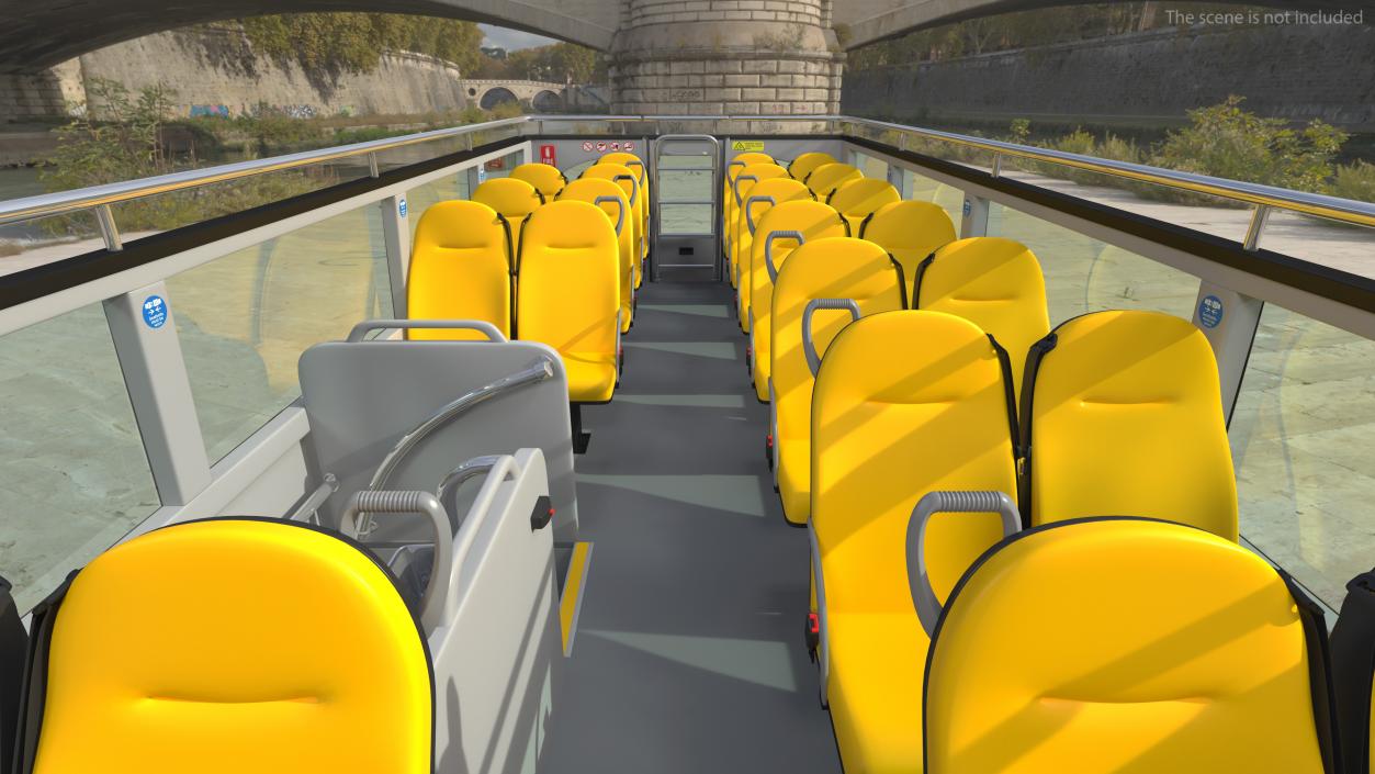 Open Air Double Decker Hop-On Hop-Off Tour Bus Rigged for Maya 3D