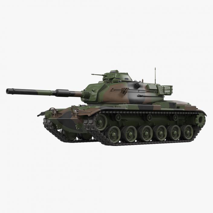 US Combat Tank M60A3 Patton Rigged 3D model