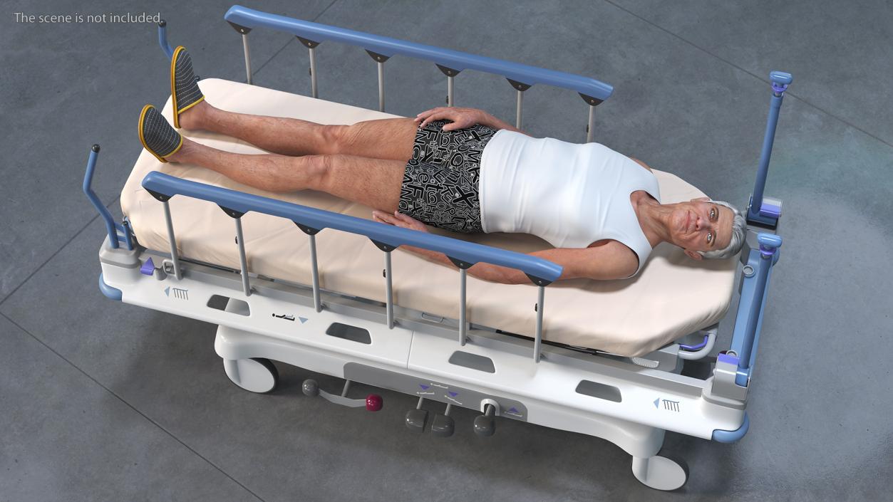 3D Emergency Transport Bed with Patient