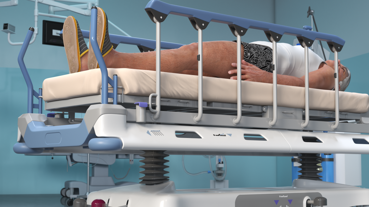 3D Emergency Transport Bed with Patient