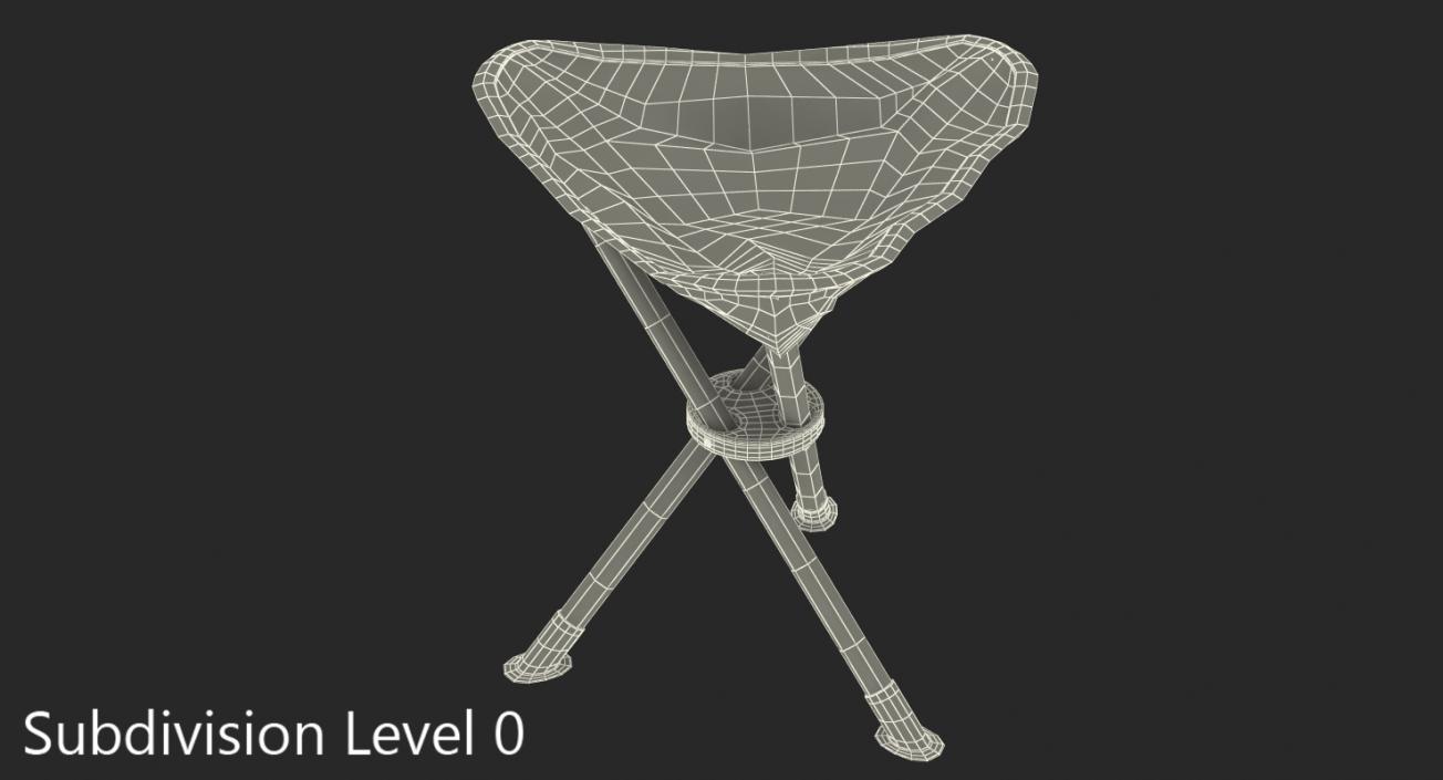 3D model Tripod Folding Chair Blue