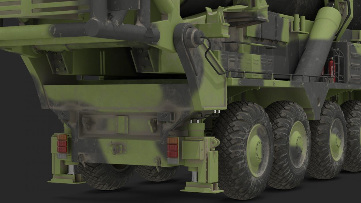 Hwasong-15 Transporter Erector Vehicle with Intercontinental Ballistic Missile Dirty 3D model