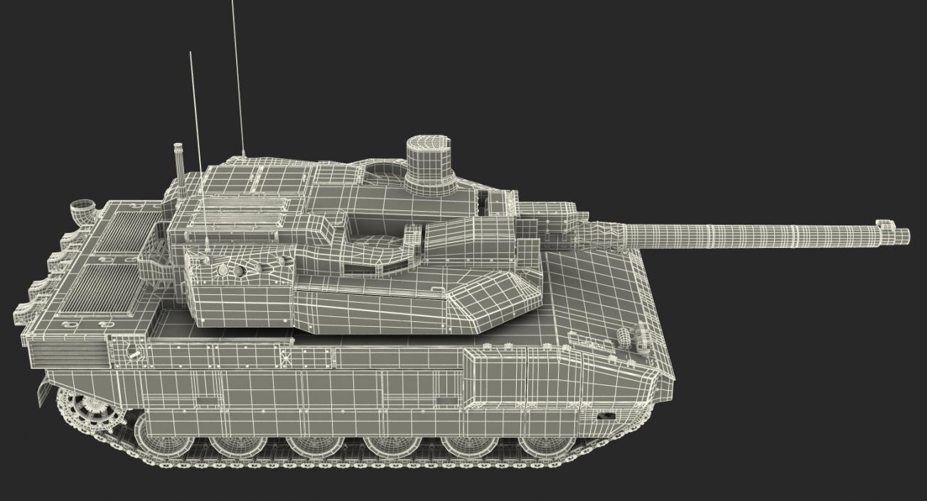 3D Tank AMX-56 Leclerc United Nations Rigged