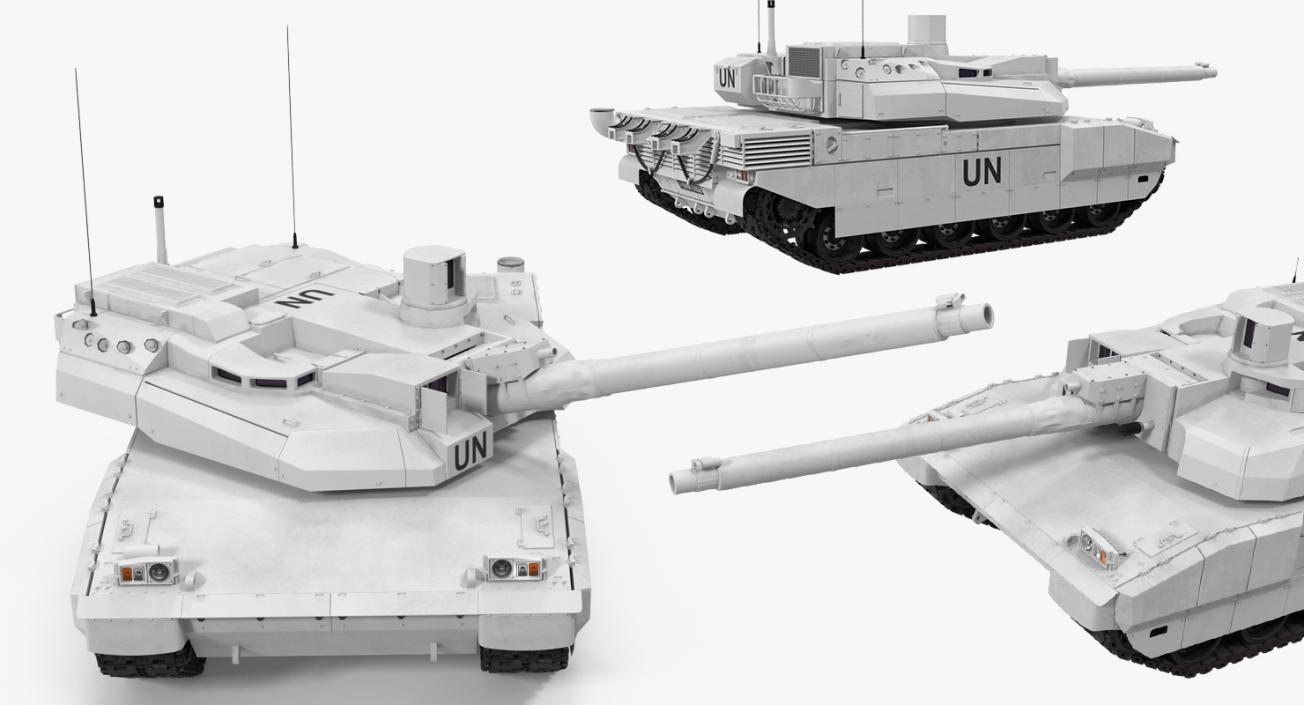 3D Tank AMX-56 Leclerc United Nations Rigged