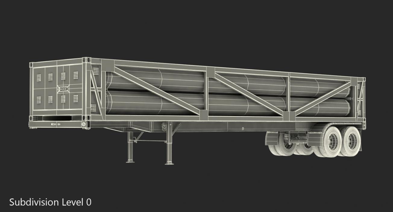 3D Liquefied Natural Gas Transport Trailer Rigged