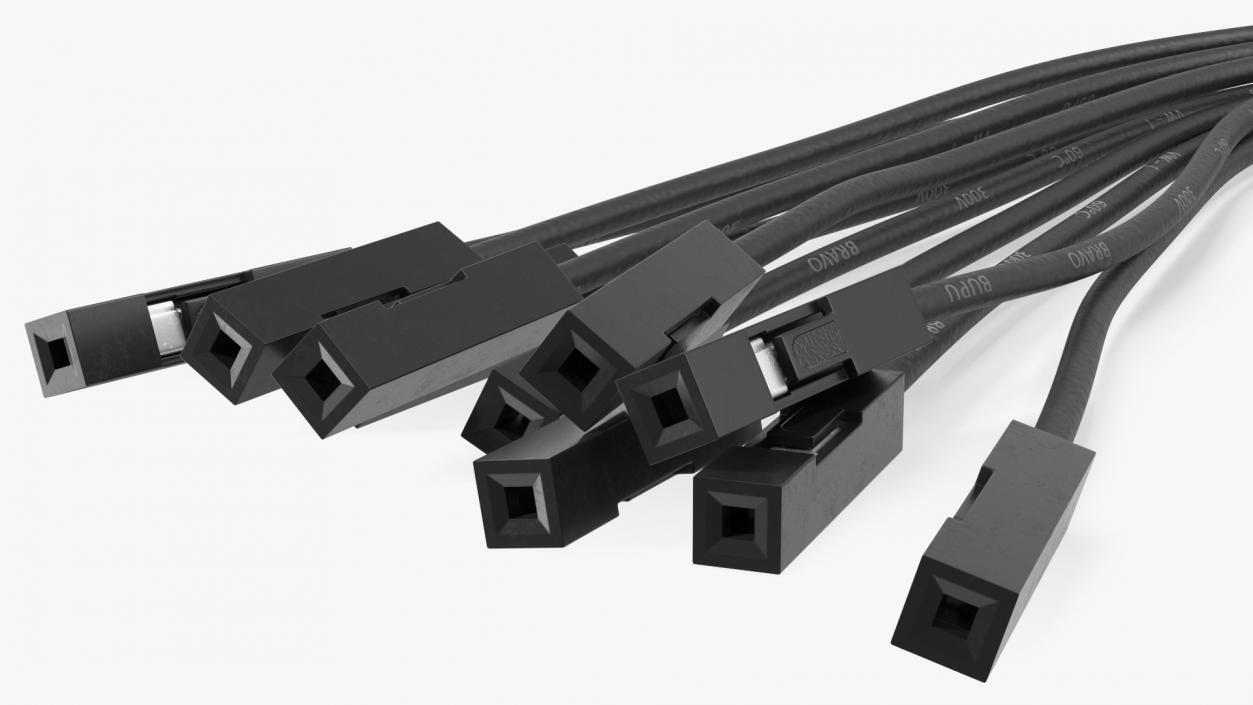 3D model Jumper Wires Bended Black