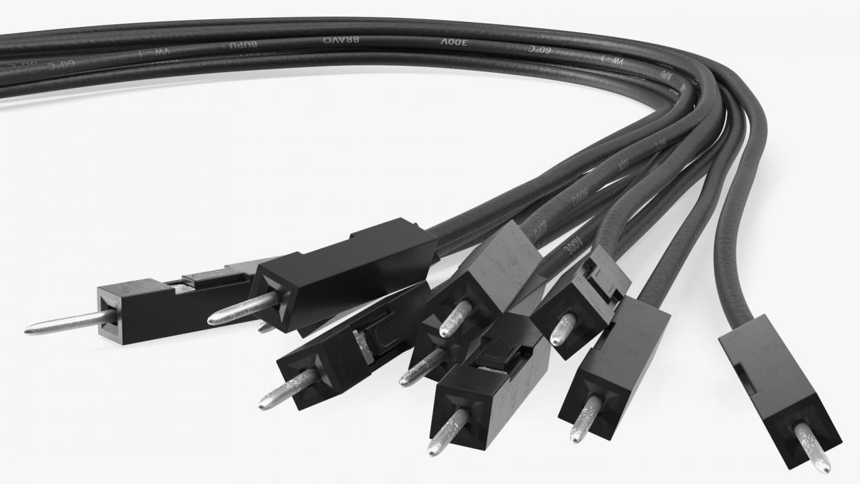 3D model Jumper Wires Bended Black