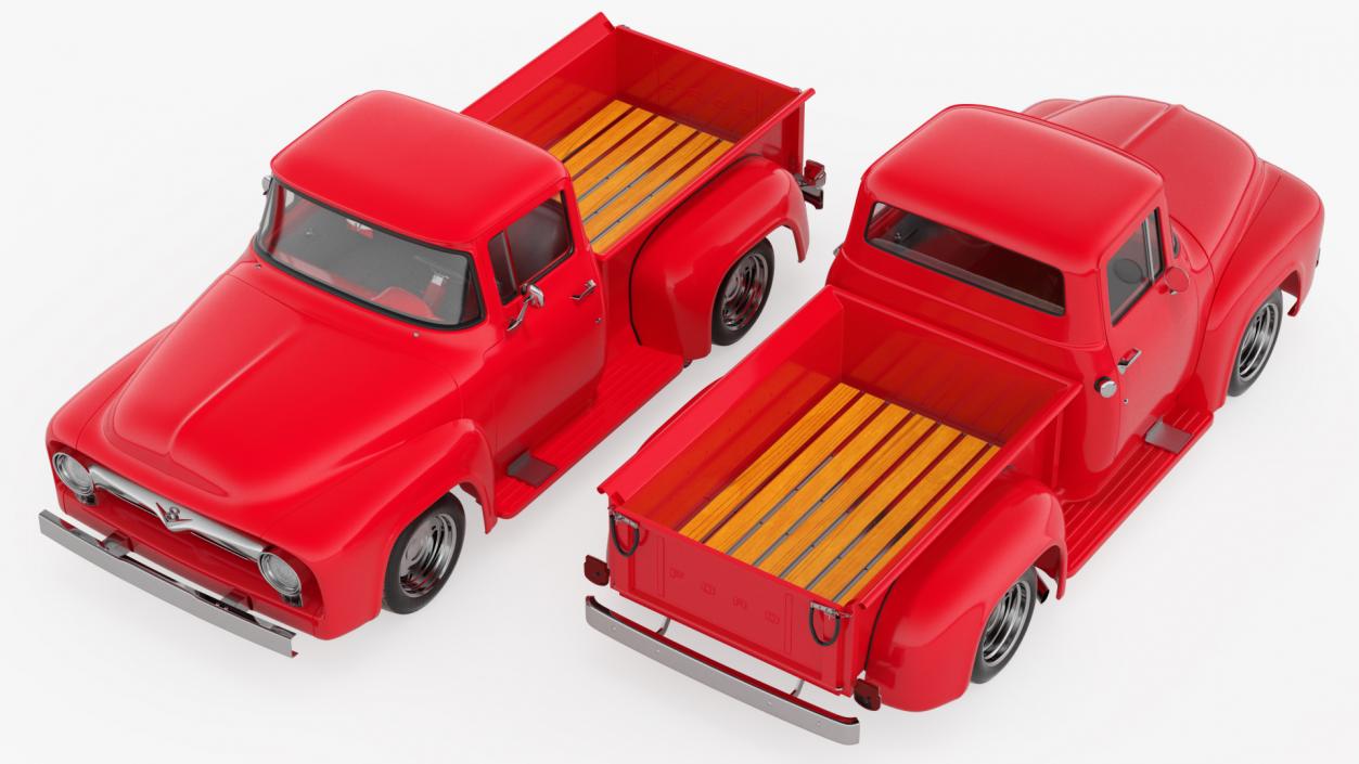 3D model 1956 Ford F100 Pickup Truck Tuned Rigged