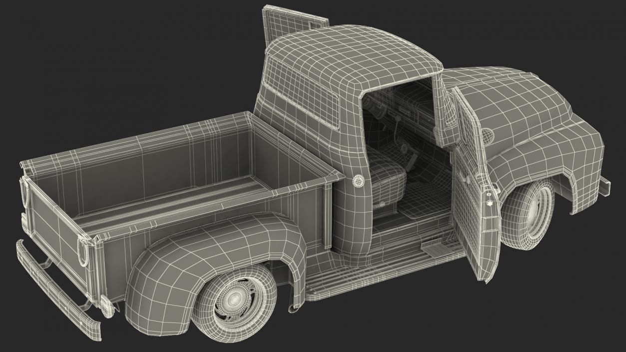 3D model 1956 Ford F100 Pickup Truck Tuned Rigged