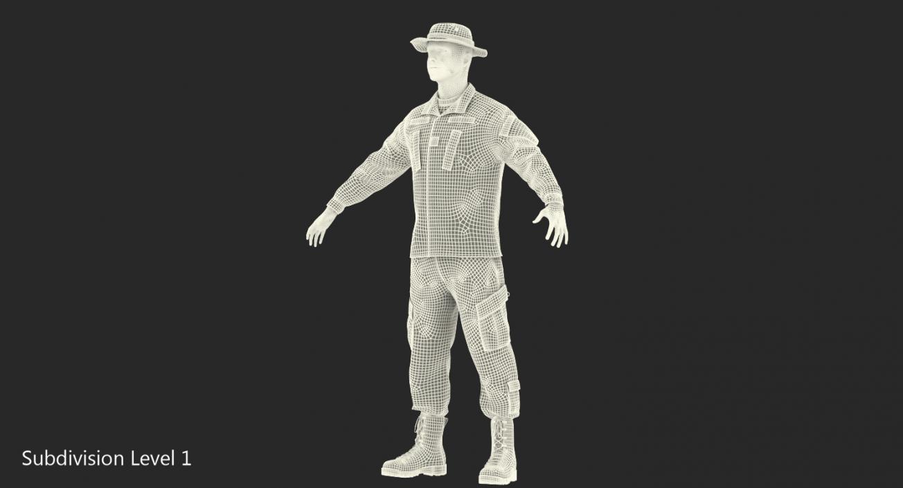3D model US Army Soldier Military ACU Rigged