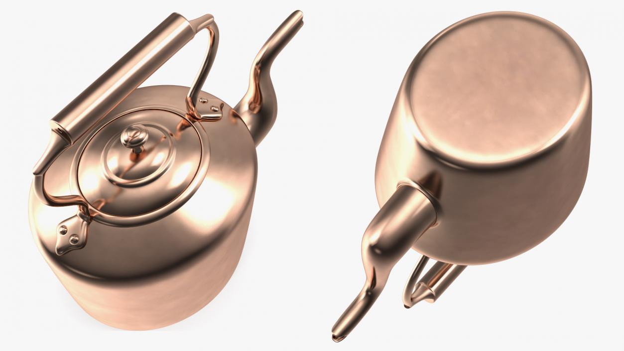 3D Vintage Oval Copper Kettle