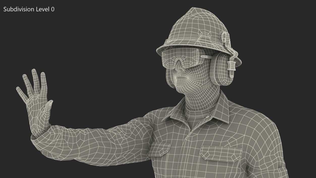 Gas Worker Fully Equipped Standing Pose 3D model