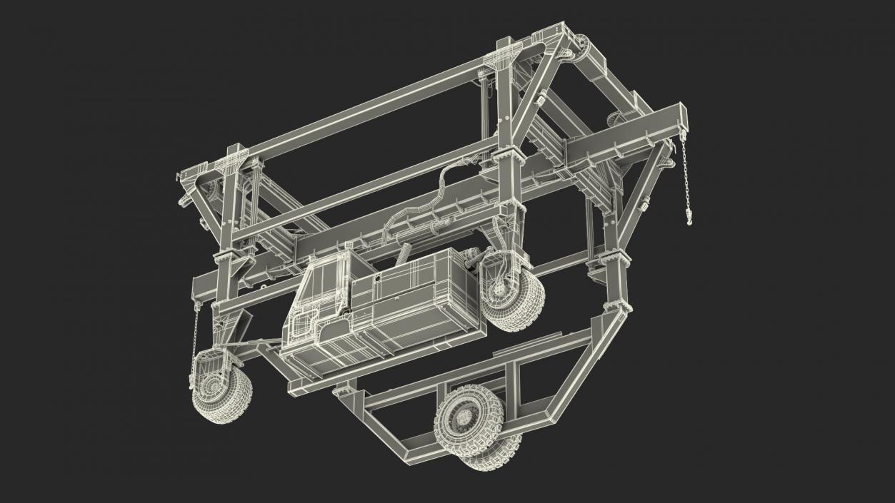 Combi-SC Range Straddle Carrier Dirty Rigged 3D model