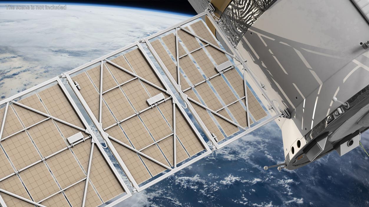 3D International Space Station Habitable Artificial Satellite model