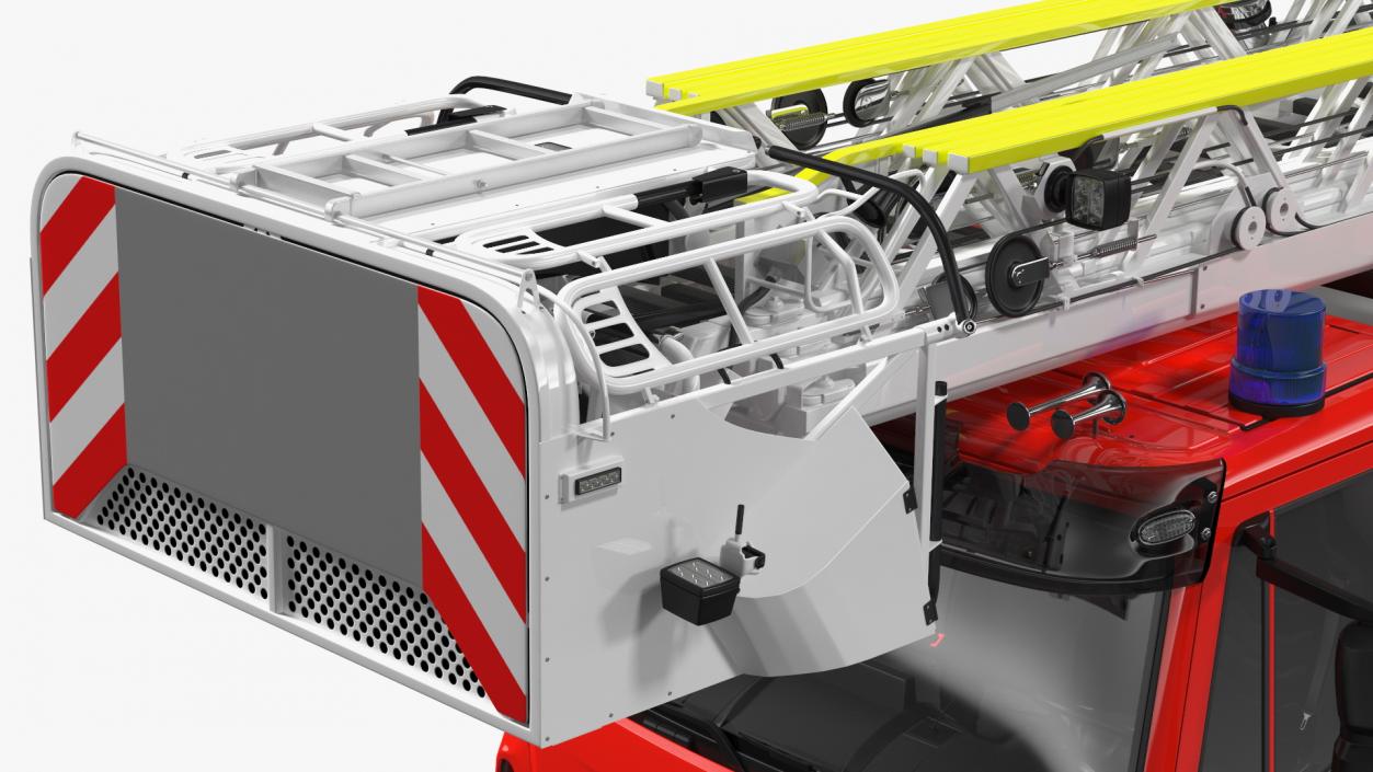 Firefighting Truck with Ladder Rigged 3D