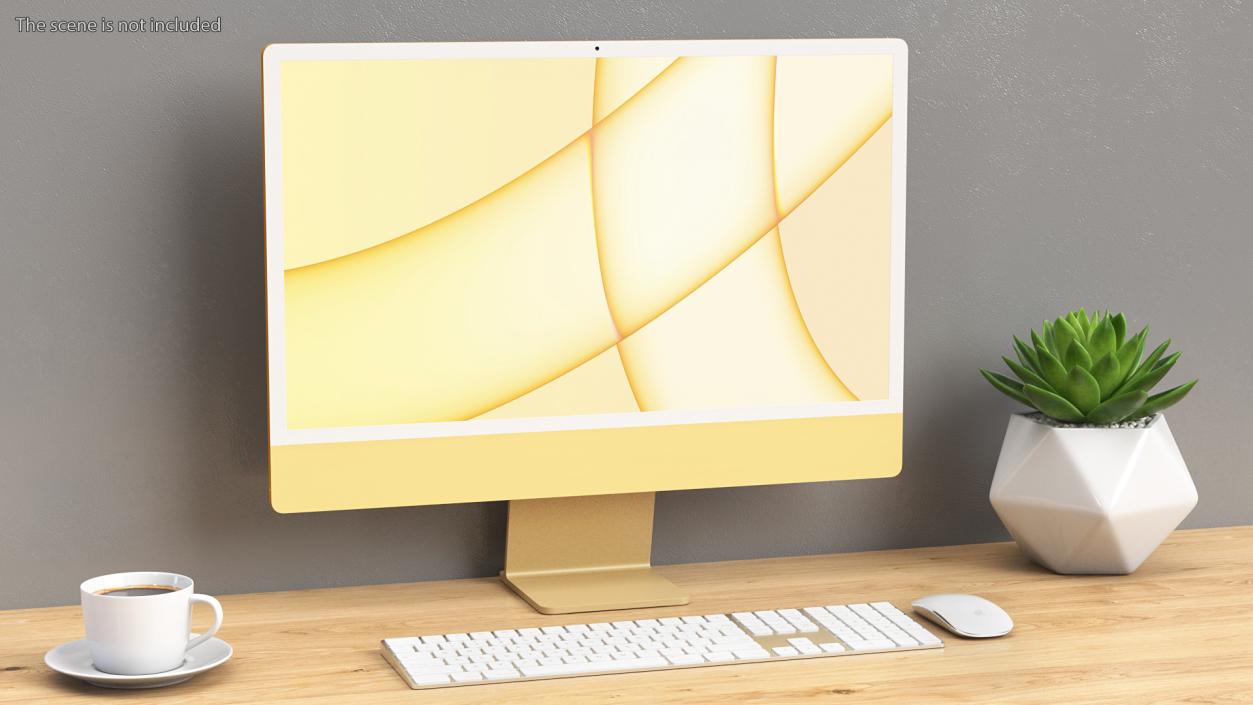 Apple iMac 2021 Yellow 3D